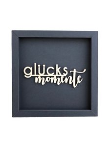 MOMENTS OF HAPPINESS frame card wood lettering