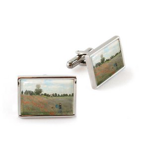 Cufflinks, Field with poppies, Monet