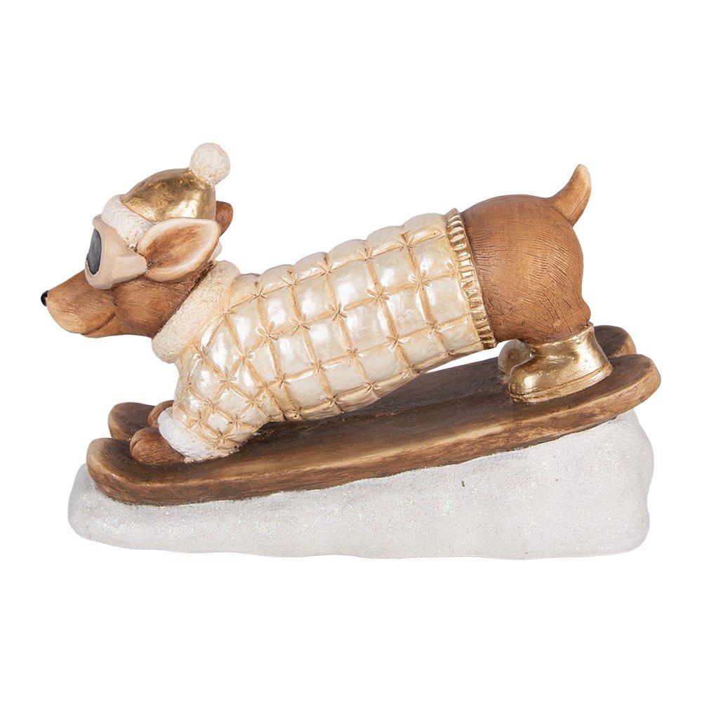 Kerstdecoratie Beeld Hond 50x23x29 cm Bruin Keramiek