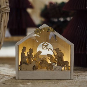 KERST - HOUTEN KERST MET LEDS 2xAAA HH3046395 NO11