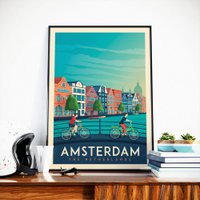 Vintage Amsterdam Poster | Premium poster City Amsterdam Netherlands