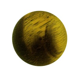 A round, polished tiger eye gemstone pendant in a warm, golden-brown color with natural striations and patterns.