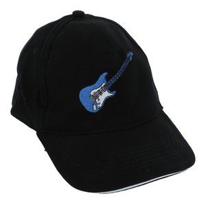Baseball cap with an embroidered electric guitar