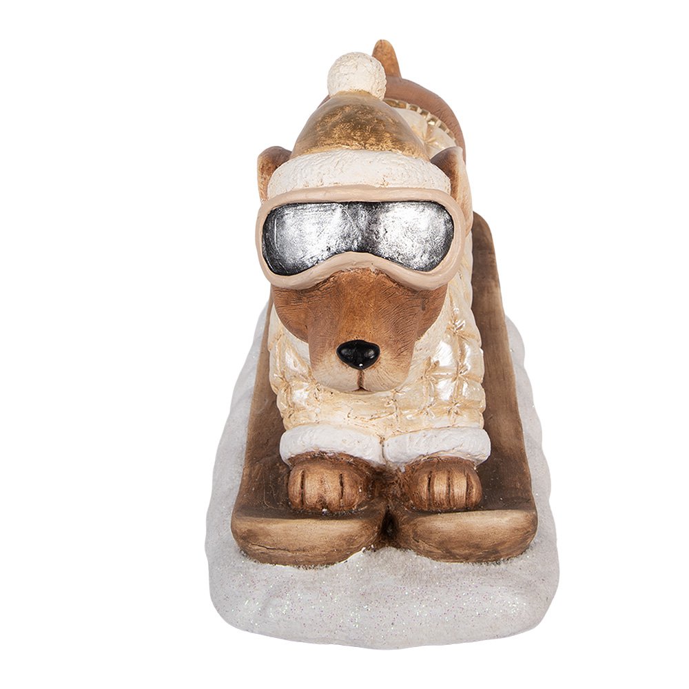 Kerstdecoratie Beeld Hond 50x23x29 cm Bruin Keramiek