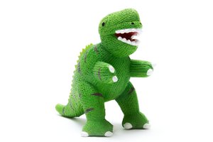 Natural Rubber T Rex Dinosaur Bath Toy / Teether Green