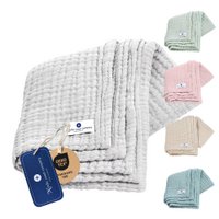 Grey 4 in 1 Muslin Baby Blanket