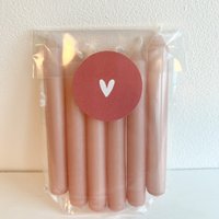 Set of 6 mini candles pink
