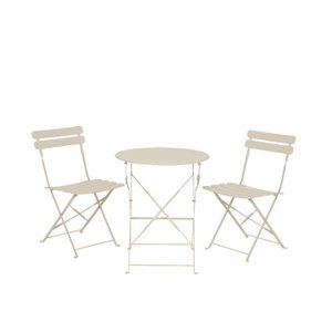 Bistroset off-white staal Ø60xH71cm