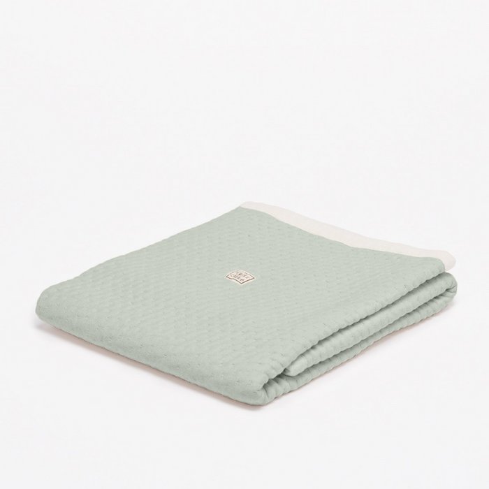 Ledikantdeken zomer light green - Soft Dots