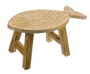 Krukje Vis Hout/Wit