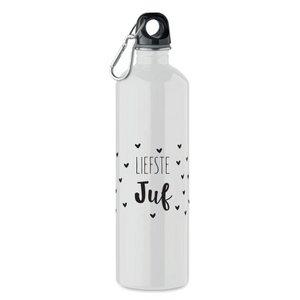 Water bottle 'preferably teacher' with carabiner