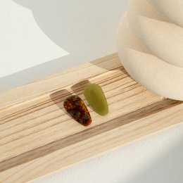 PACKUNG MIT 2 GRÜNEN UND BRAUNEN CLIPS HF