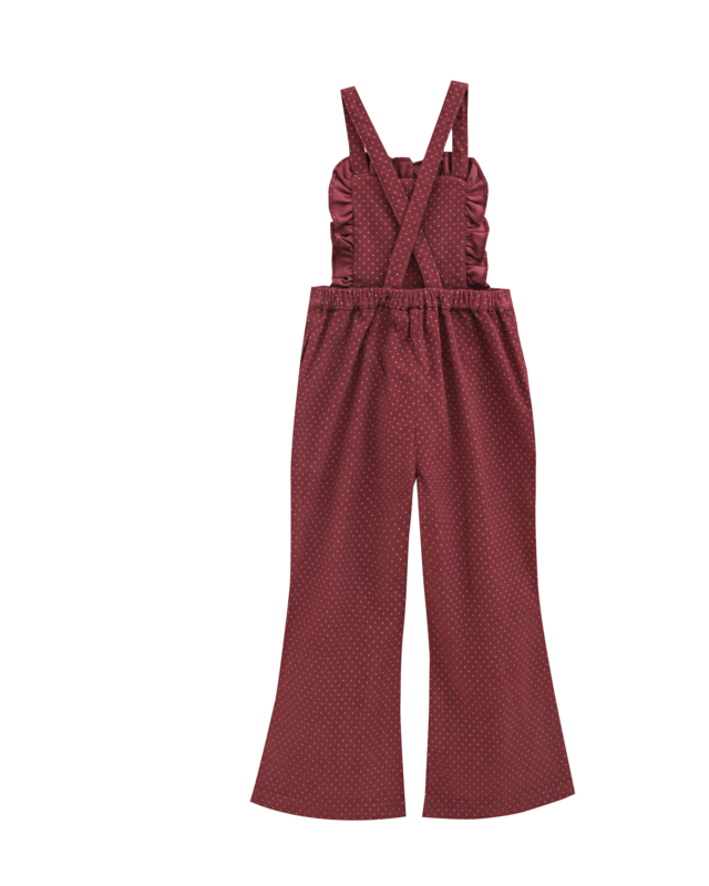 Lilla fløjlsbukser til piger med beige prikker P76-11604121