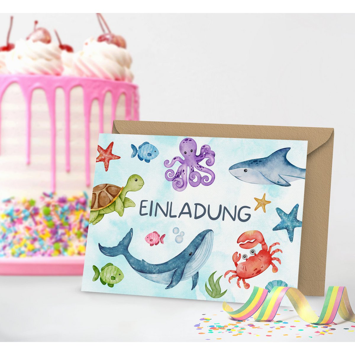 Hai-Geburtstagseinladungen – 20 Karten Mit Umschlägen, 10,2 X 15,2 Cm, Perfekt Für Den 1. Geburtstag
