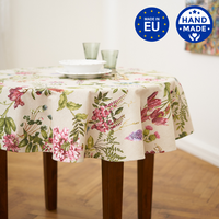 Runde Blumen-Tischdecke, Poly-Cotton-Mix, bedruckt | Botanik
