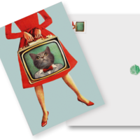 Postkarte Katzen Cats "Cat People"