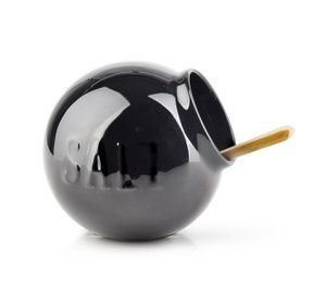 MODERN LIFE Zwarte zoutkom 10,3xh9,3cm