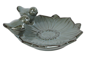 Vogelbad Fleuri S d.blauw - L21,5B20H8,5CM