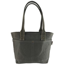 Domelo women's waxed canvas shopper. Water-resistant handbag. Vegan shoulder bag. Monochrome women's bag suitable for A4