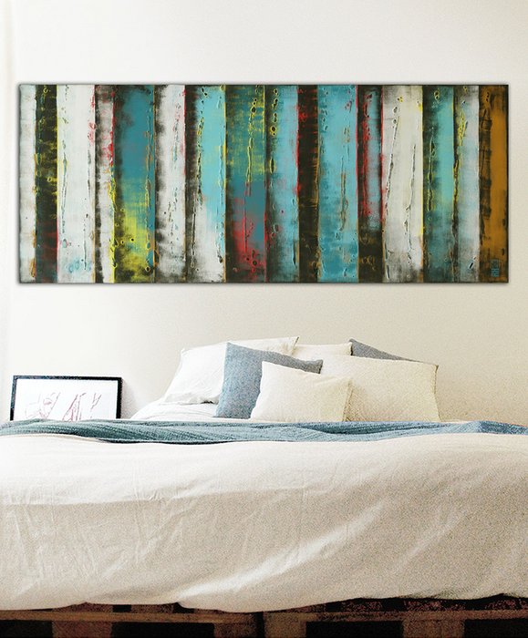 Schilderij - Turquoise Panels