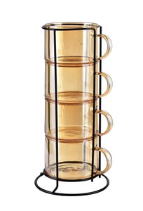 Peter Honey Set von 4 Tassen auf Ständer 350 ml