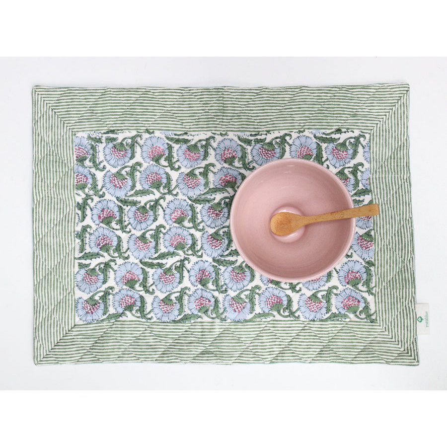 Placemat Quilted | Set van 2 | Thistle Blue