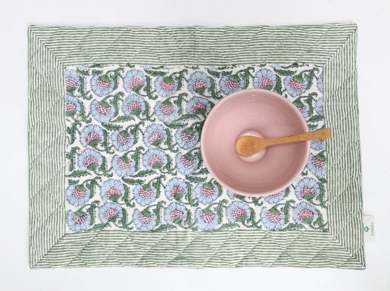 Placemat Quilted | Set van 2 | Thistle Blue