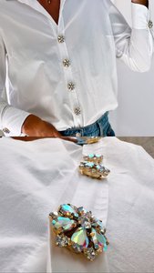 Emy - Aurora Flower Button Charm Gold