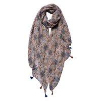 Schal Damen Print 90x180 cm Rot Grün Synthetik Schal Damen