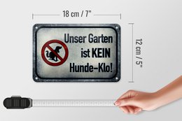Tin sign notice 18x12cm our garden no dog toilet decoration
