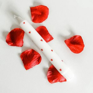 Kerze | Herzen (rot)