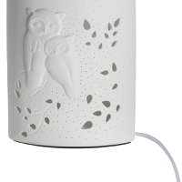 Porzellan Lampe Ellipse Eulenpaar