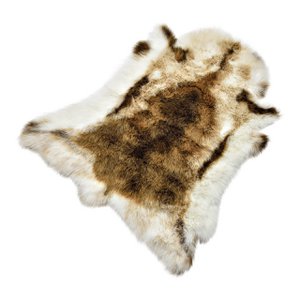 Imitatiebont rendierhuidlook van polyester, bruin/wit (B/H/D) 110x90x5cm