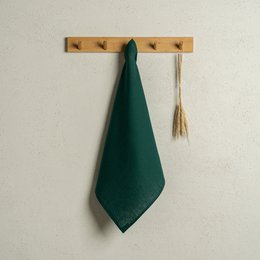 Linen dish towels in various sizes and colors including storm blue, shadow purple, stone green, cinnamon red, natural, and green check. The towels are made of high-quality linen material and are suitable for kitchen and home use.