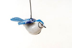 ZIMBA-ARTS METAL MEDIUM BLUE JAY HANGING