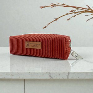 School pencil case, "Corduroy" terra