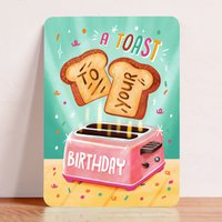 Card birthday congratulation toast for your birthday woman illustration postcard
