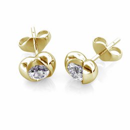 Pendientes Simply Love - Oro y Cristal