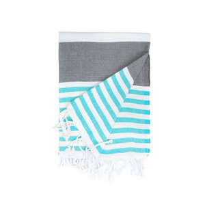 Hamam Marine Towel, 100% cotton, 100 x 180 cm. Anthracite/Turquoise