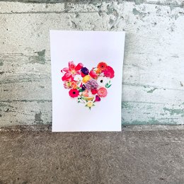 cuore | Cartolina fiori ABC