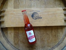 Kombucha Hibiscus Bio 330 ml - Fermented tea drink with hibiscus flavor, organic and in a glass bottle.