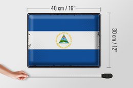 Tin Sign Flag Nicaragua 40x30cm Retro Flag Nicaragua