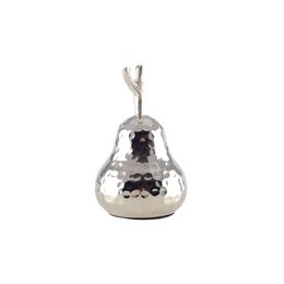  Silver decorative pear-shaped ornament, 8.5x8.5x15.5cm in size, suitable for display as a statue or home decor.