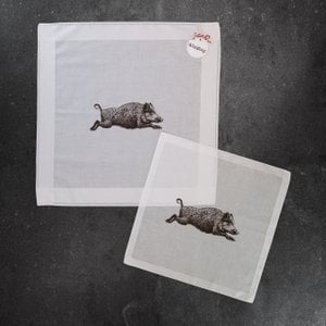 Taschentuch aus Baumwolle weiß Wildschwein