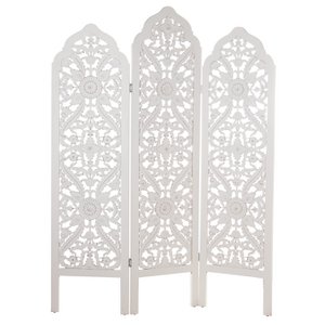 HOUTEN SCHERM 3 PANELEN WIT DECAPÉ 135X2X184CM, HOUT: DM ST 70062