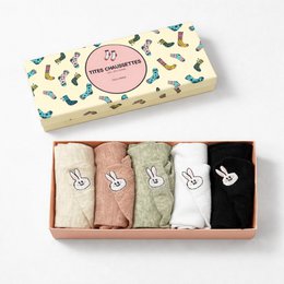 A pack of 5 socks featuring a rabbit tongue design in various colors. The socks are made of a soft, comfortable material and feature a playful, whimsical pattern.