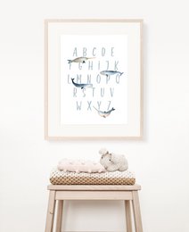 Ocean alphabet poster, nautical alphabet poster, kids alphabet poster, surf poster, surf decor, surf poster, ocean poster, nautical nursery print, surf print, nautical print, waves print, nursery wall art, nursery print, boys room, beach poster