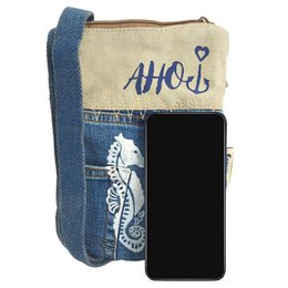 Sunsa dames schoudertas. Schoudertas in maritieme stijl. Canvas handtas. kleine crossbodytas voor dames.