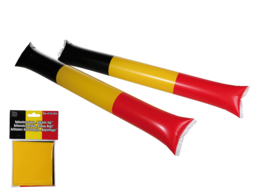 "Inflatable clapper sticks Belgium flag colors yellow black red striped party cheering noisemakers"