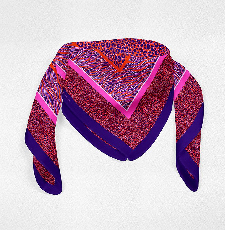 Pañuelo 100% seda Animal Print 180*75cm